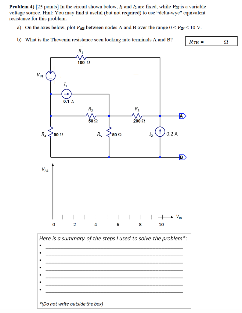 Solved Problem 4) [25 points] In the circuit shown below, I | Chegg.com