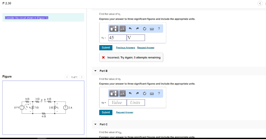 Solved P 2.30 Find the value of t onsider the circuit shown | Chegg.com