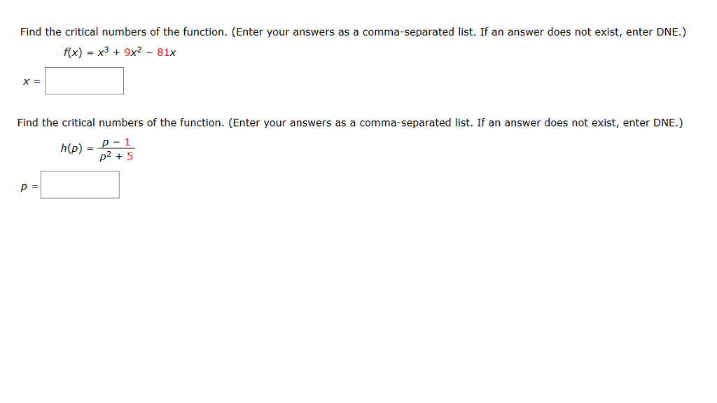 Solved find the critical numbers of the function enter chegg