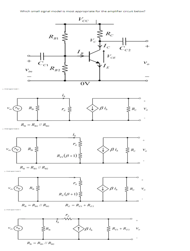 Solved Which small signal model is most appropriate for the | Chegg.com