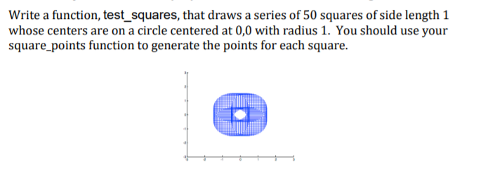Solved Write a function, test_squares, that draws a series | Chegg.com