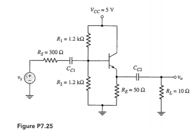 Solved D7.25 The parameters of the transistor in the circuit | Chegg.com