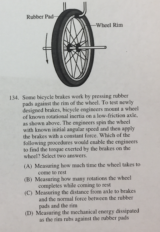 Solved Some bicycle brakes work by pressing rubber pads