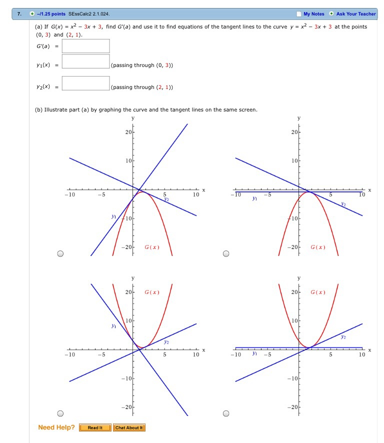 Solved Consider The Parabola Y 8x X2 Find The Slope Of Chegg