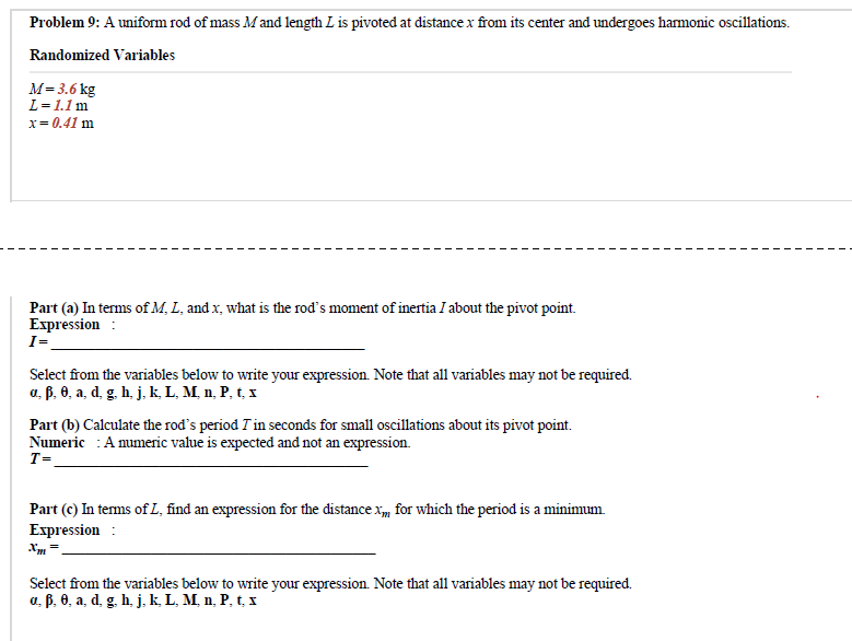 Solved A uniform rod of mass M and length L is pivoted at | Chegg.com