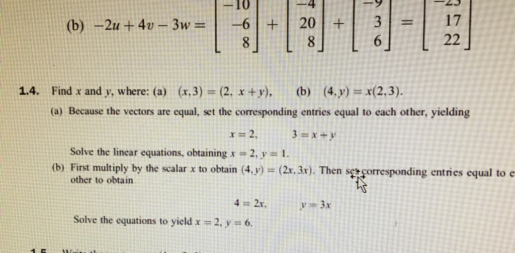 Solved 10 4 ム ー 6 20 3 1.4. Find x and y, where: (a) (r,3) | Chegg.com