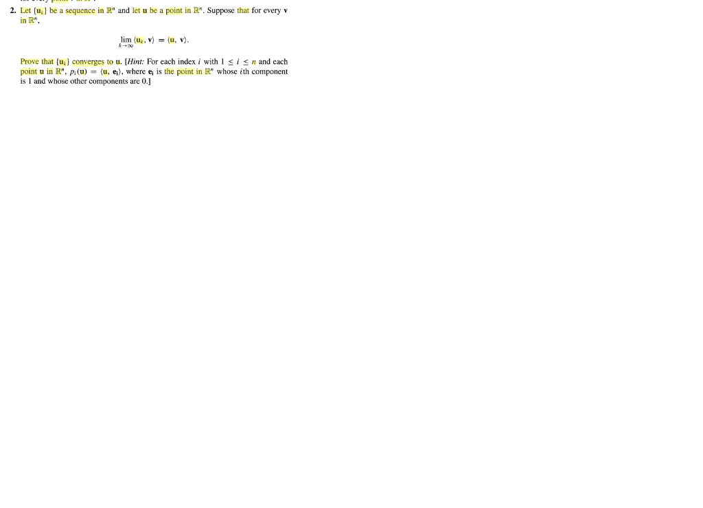 Solved Let u k Be A Sequence In R n And Let U Be A Point Chegg