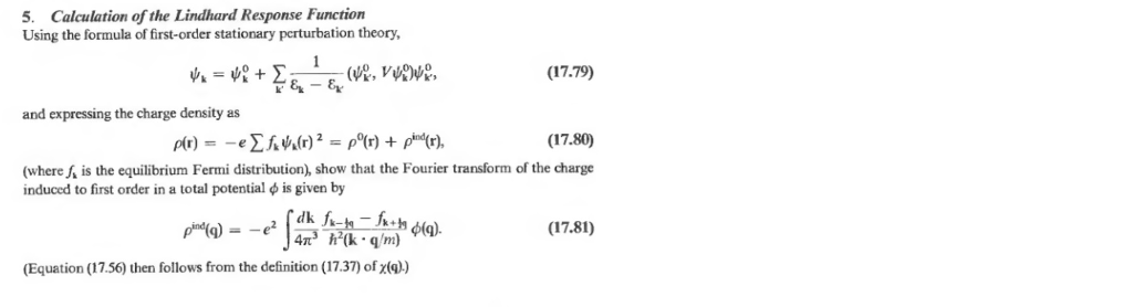 Solved 5. Calculation of the Lindhard Response Function | Chegg.com