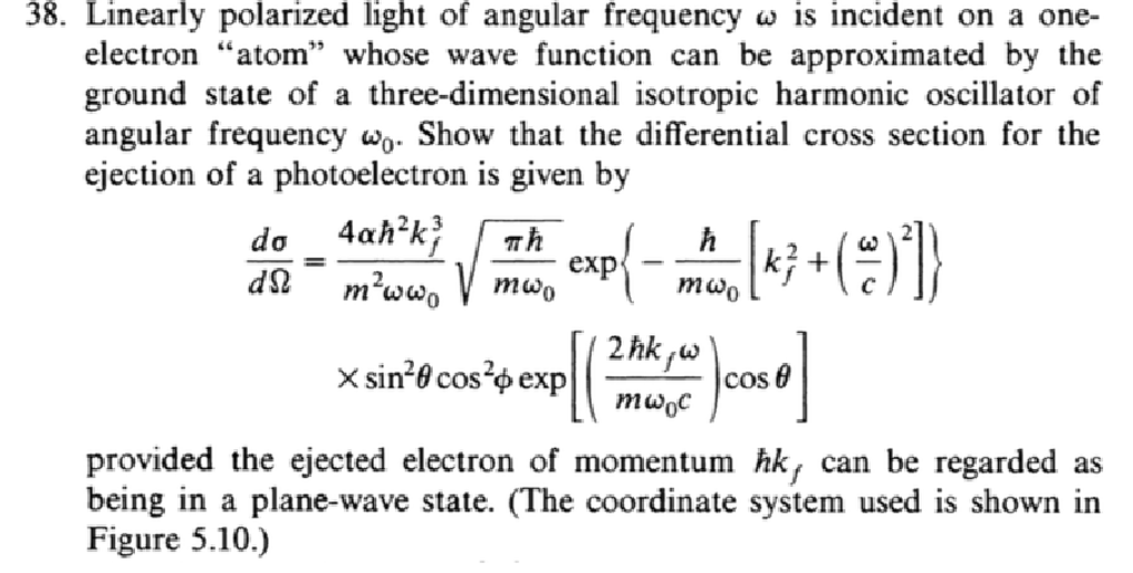 Solved Linearly polarized light of angular frequency omega Chegg