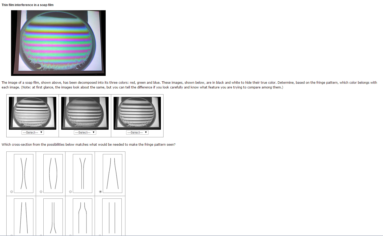 Solved Thin film interference in a soap film The image of a