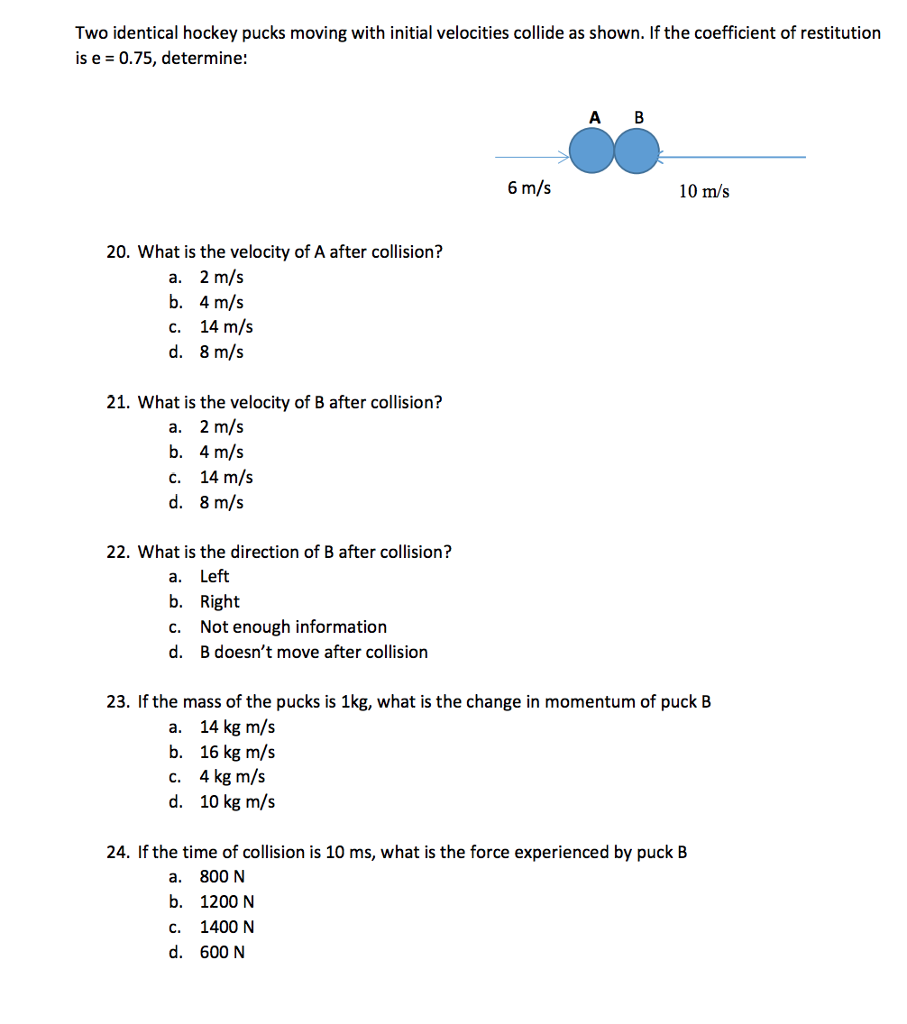 Solved Two identical hockey pucks moving with initial