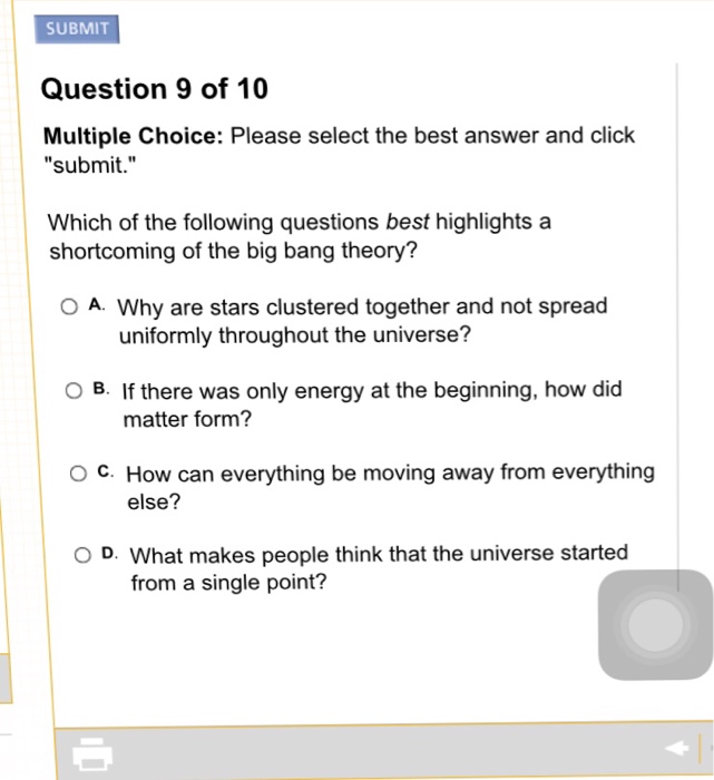 Solved Please select the best answer and click "submit". | Chegg.com