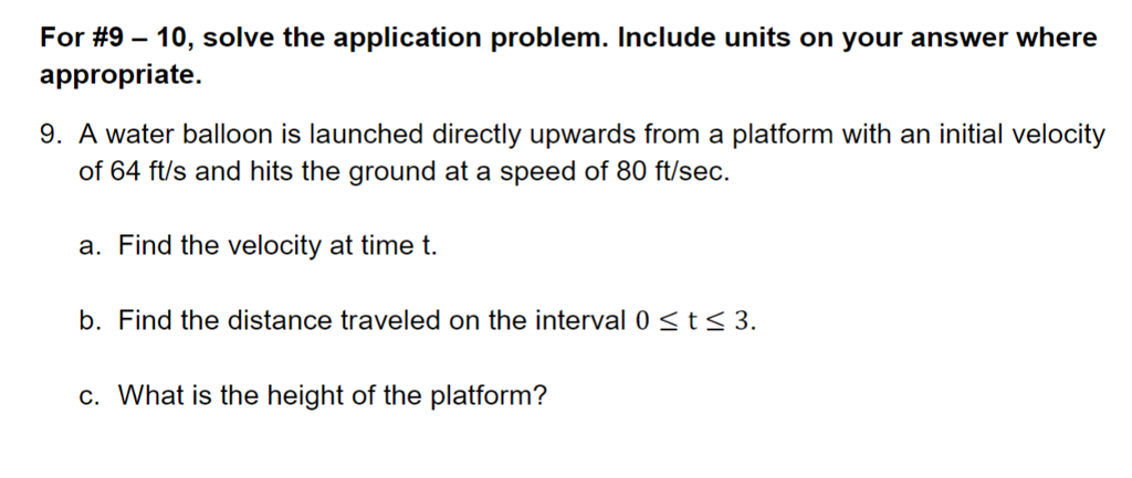 Solved For #9-10, solve the application problem. Include | Chegg.com