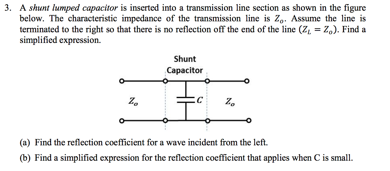 Solved A shunt lumped capacitor is inserted into a