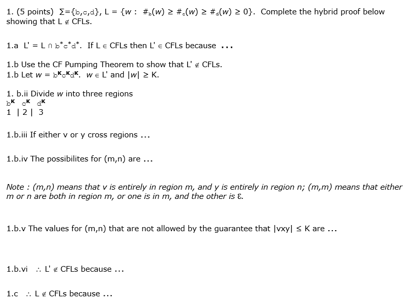 Solved sigma = {b, c, d}, L = {w _b(w)