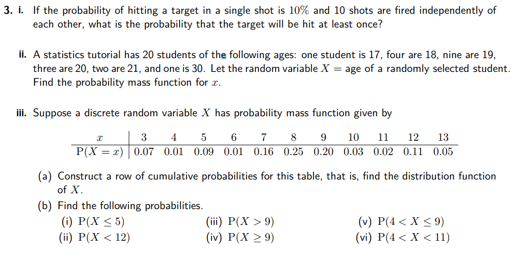 Solved 3. I. If The Probability Of Hitting A Target In A | Chegg.com