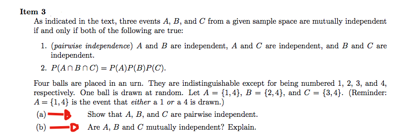 Solved As Indicated In The Text, Three Events A, B, And C | Chegg.com