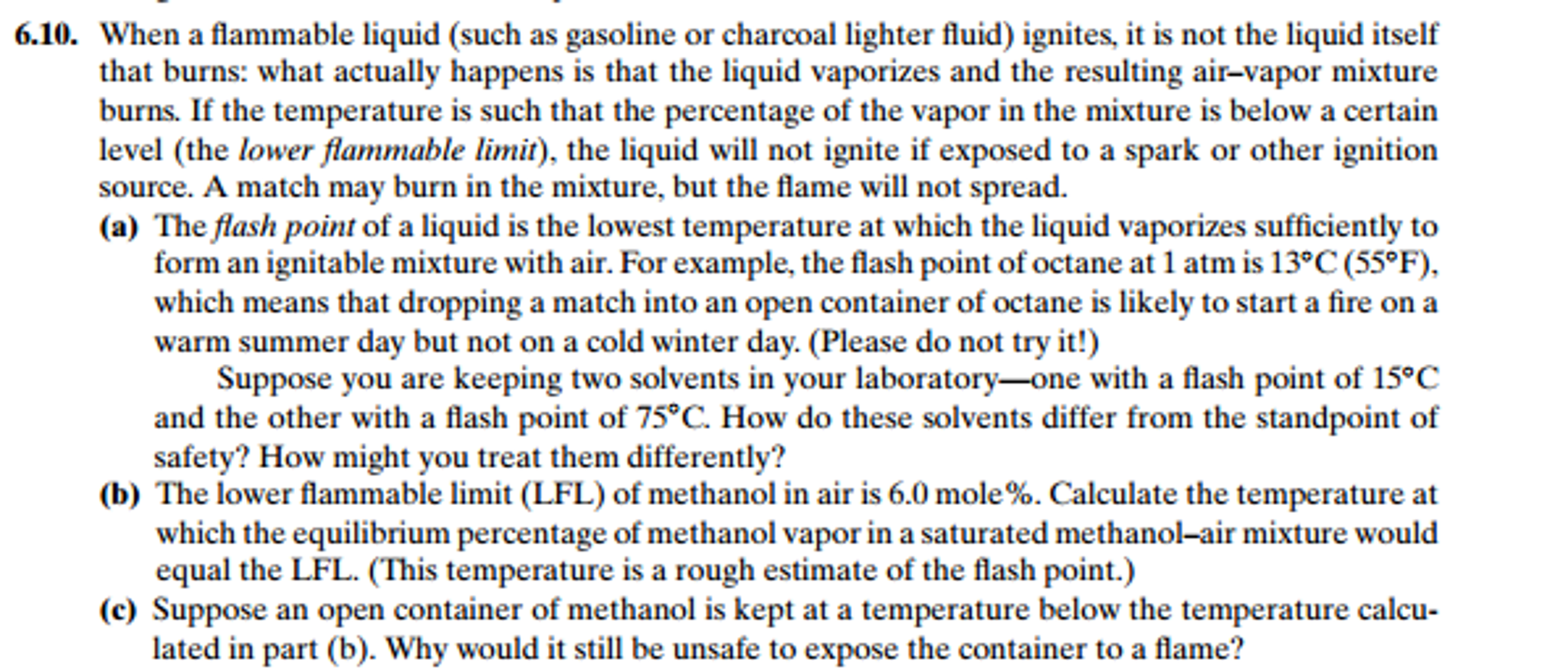 When a flammable liquid (such as gasoline or charcoal | Chegg.com