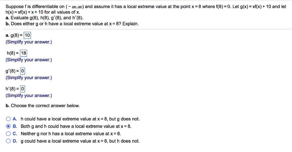 Solved Suppose f is differentiable on (-infinity, infinity) | Chegg.com