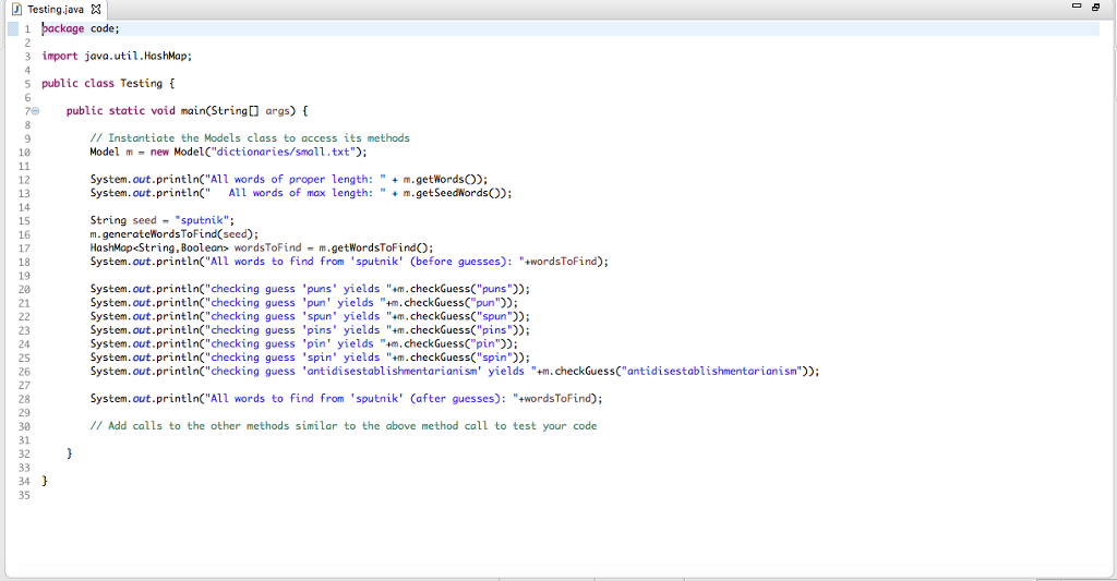 Solved Model.java 3 package code; Q 3 import java.io. | Chegg.com