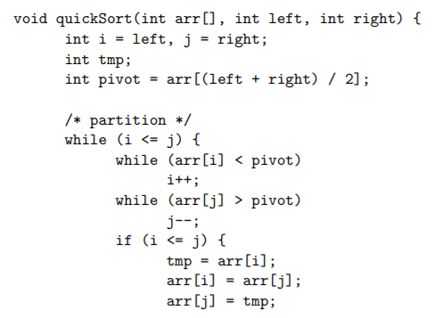 Solved void quickSort(int arr[], int left, int right) -[ int | Chegg.com