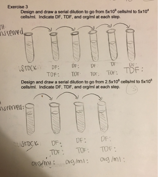 Solved Design and draw a serial dilution to go from 5 times