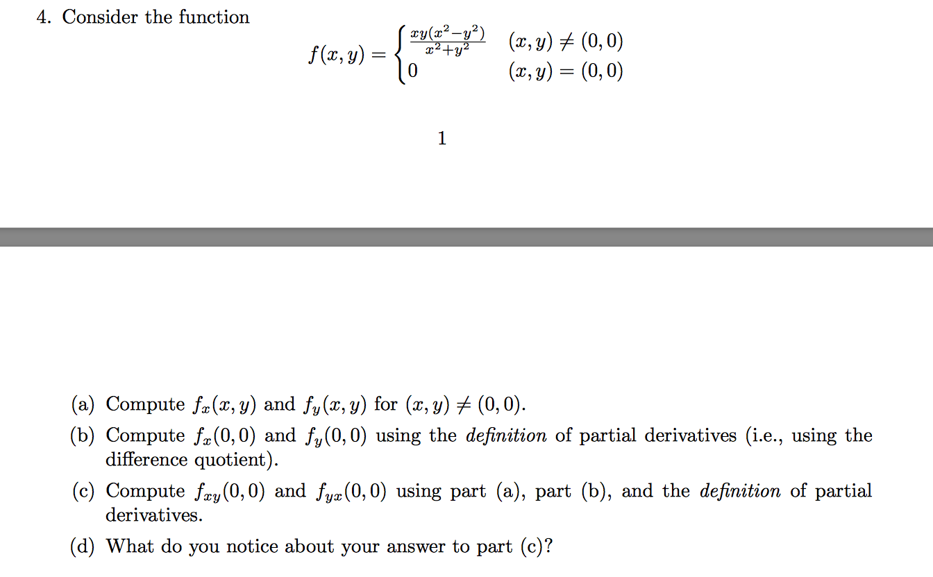 Solved Consider The Function F X Y {xy X2 Y2 X2 Y2