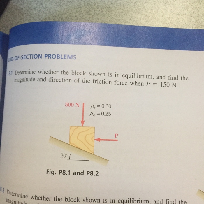 Solved Determine whether the block shown is in equilibrium, | Chegg.com