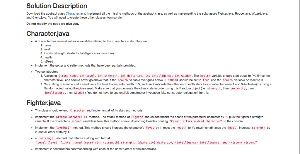Solution Description Download the abstract class | Chegg.com