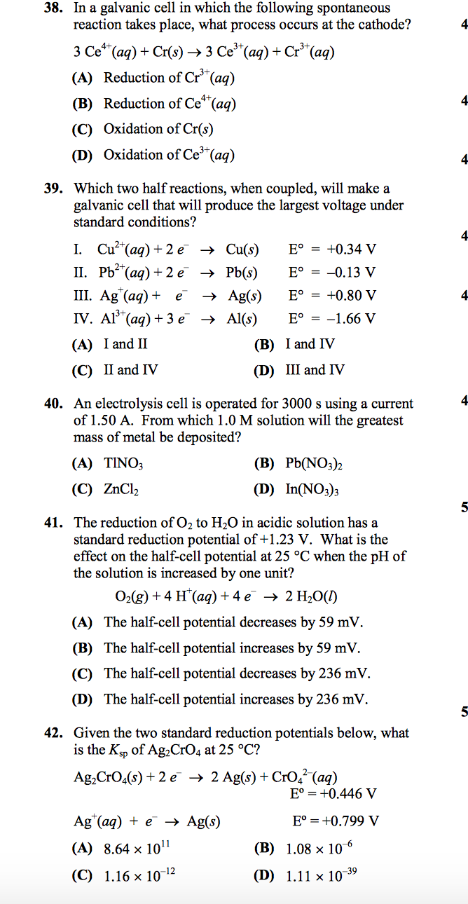 Solved Answers Are 38.B 39.D 40.A 41.A 42.C Please Explain | Chegg.com