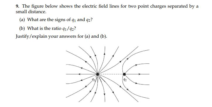 Solved The figure below shows the electric field lines for | Chegg.com