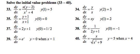 Solved Solve The Initial Value Problems Dy dx X y Chegg solved-solve-the-initial-value-problems-dy-dx-x-y-chegg