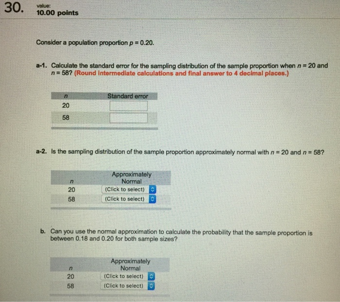 Solved Consider a population proportion rho = 0.20. | Chegg.com