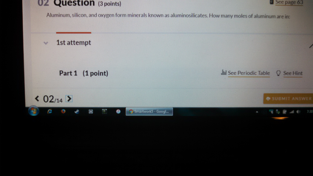 Solved 02 Question (3 points) e See page 63 Aluminum, | Chegg.com