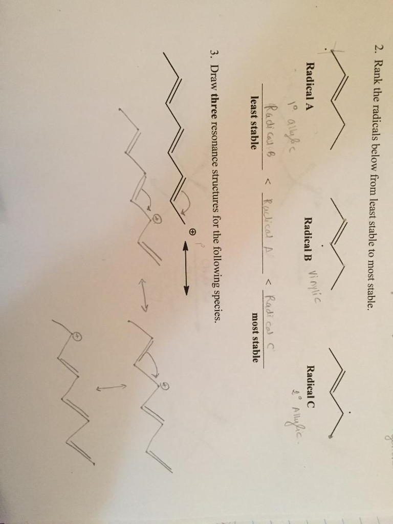 Solved 2 Rank the radicals below from least stable to most Chegg com Solved 2 Rank the radicals below from least stable to most Chegg com
