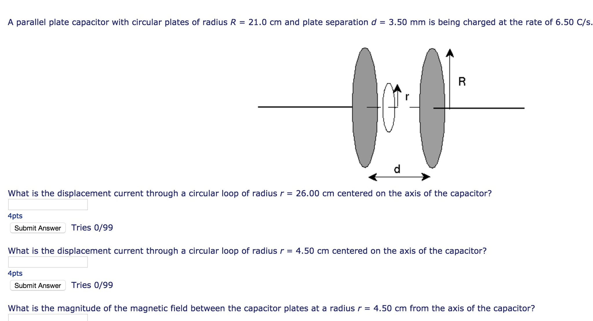 a-parallel-plate-capacitor-with-circular-plates-of-chegg