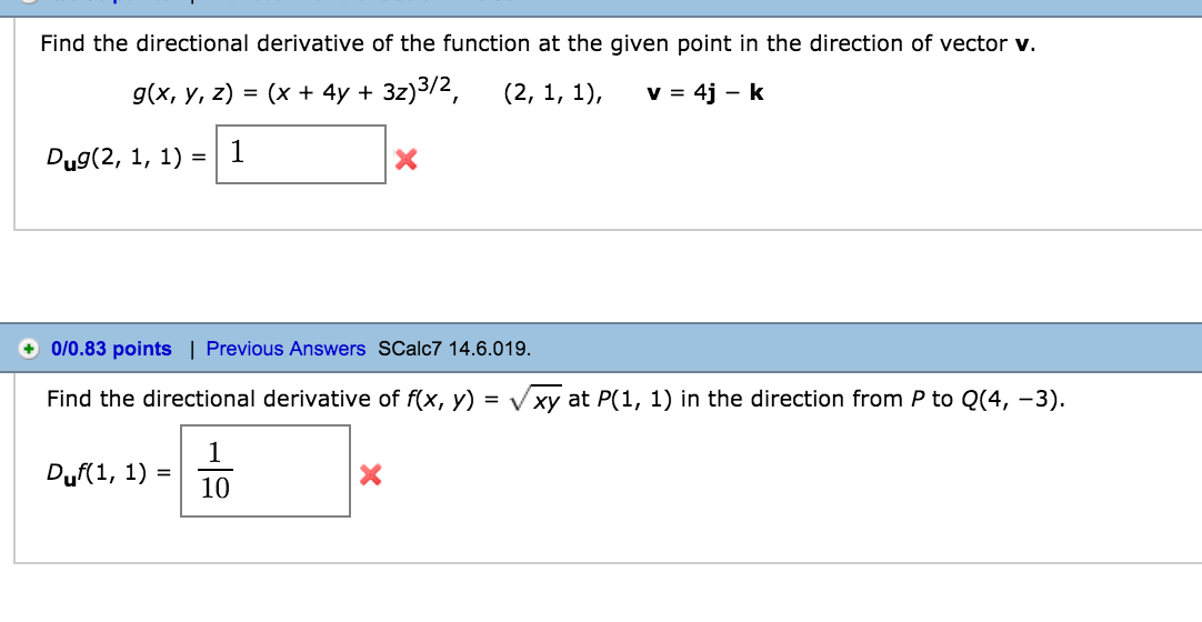 Solved Find The Directional Derivative Of The Function At