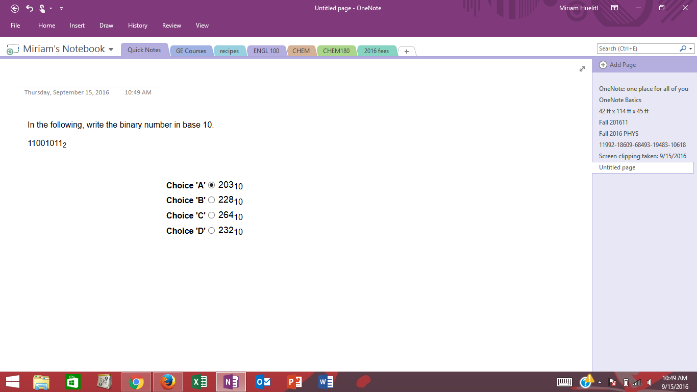 Solved In The Following Write The Binary Number In Base 10 Chegg