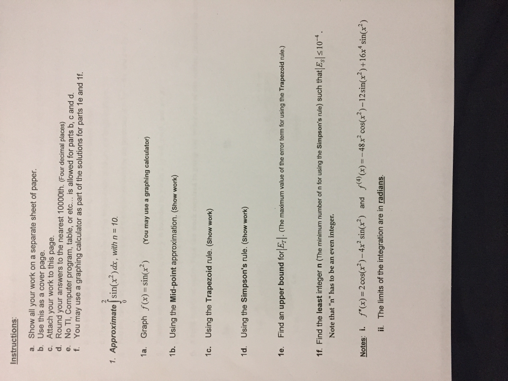 Solved Show all your work on a separate sheet of paper. Use | Chegg.com