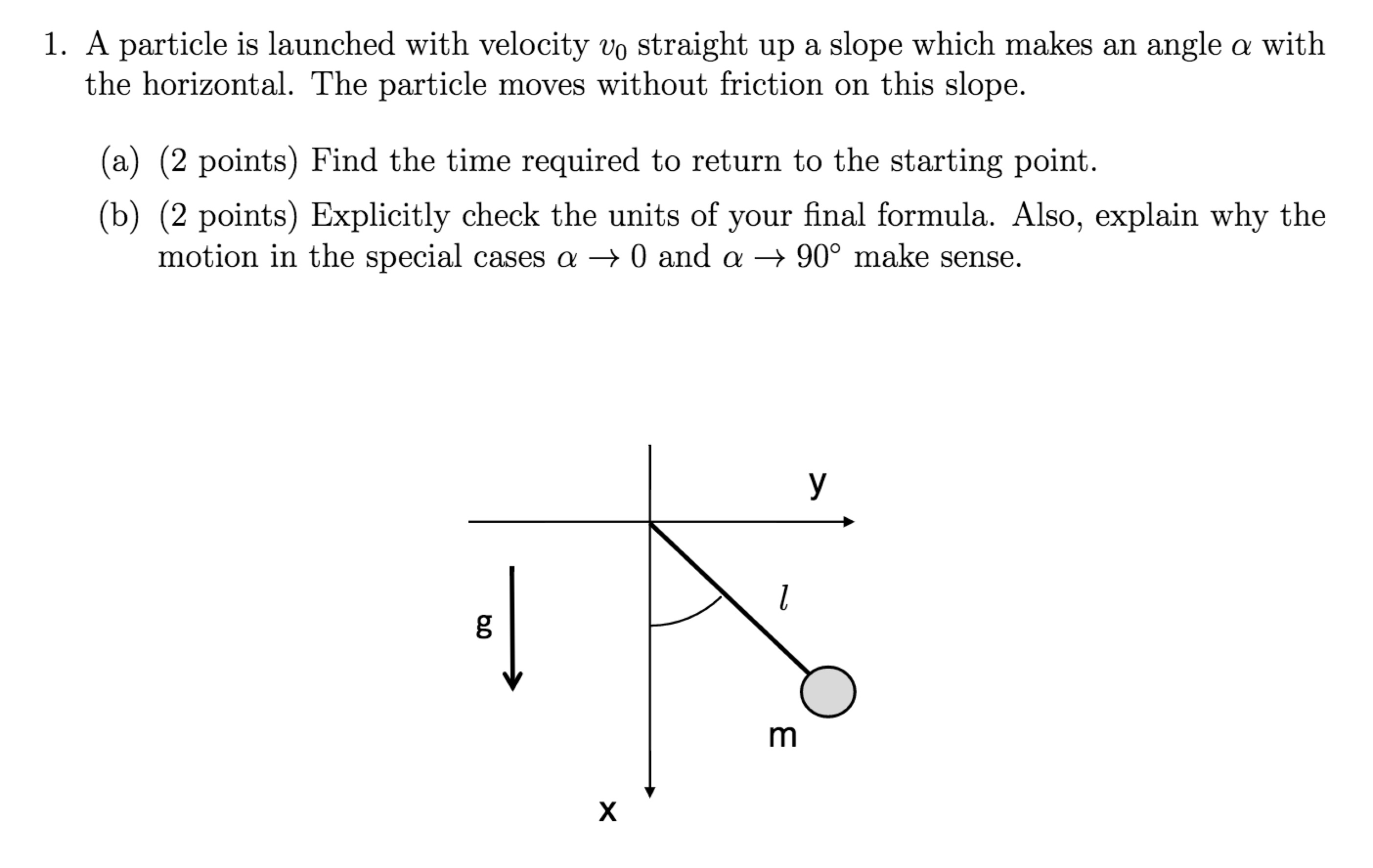 Solved A particle is launched with velocity v_0 straight up | Chegg.com