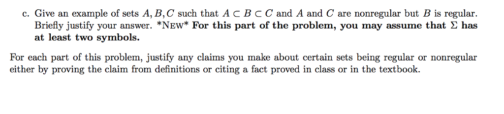 Solved C. Give An Example Of Sets A, B, C Such That ACBCC | Chegg.com