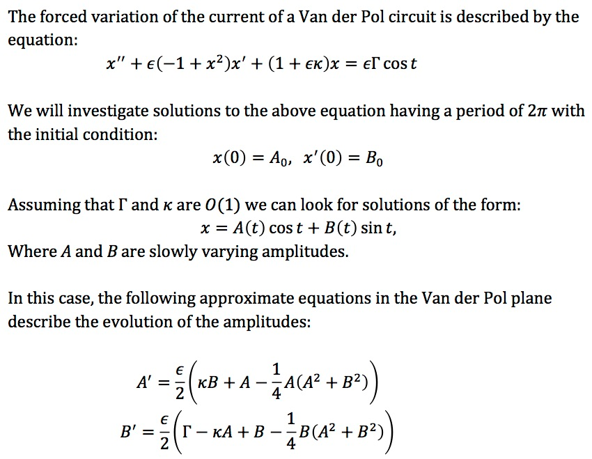 The forced variation of the current of a Van der Pol | Chegg.com