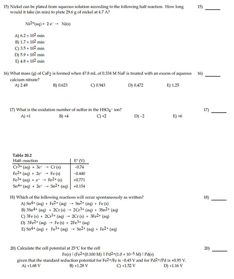 15) Nickel can be plated from aqueous solution | Chegg.com