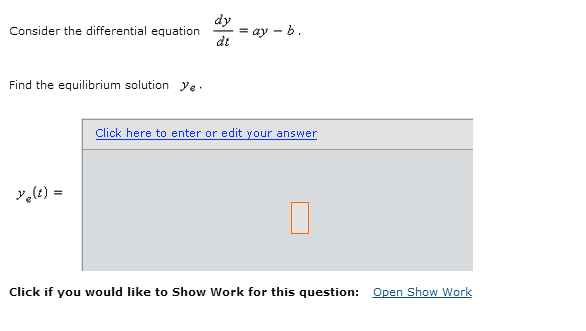 Solved Consider The Differential Equation Dy/dt = Ay - B . | Chegg.com