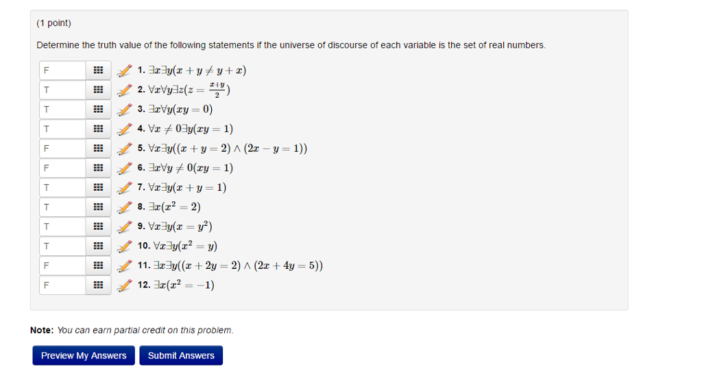 solved-determine-the-truth-value-of-the-following-statements-chegg