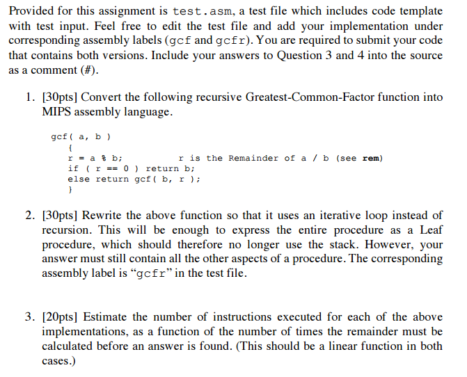 Test.asm - ONLY DO Question 3, Question 1 And Are ... | Chegg.com