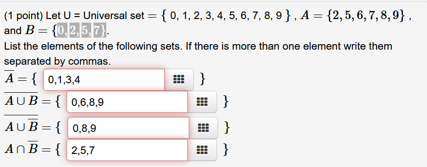 Solved Let U Universal Set 0 1 2 3 4 5 6 7 8 9 Chegg Solved Let U Universal Set 0 1 2 3 4 5 6 7 8 9 Chegg