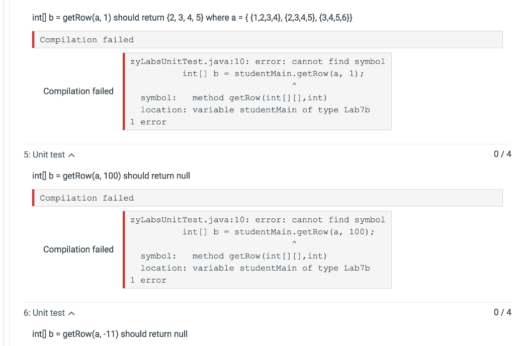 Solved public static int 1 getRow int a int i returns