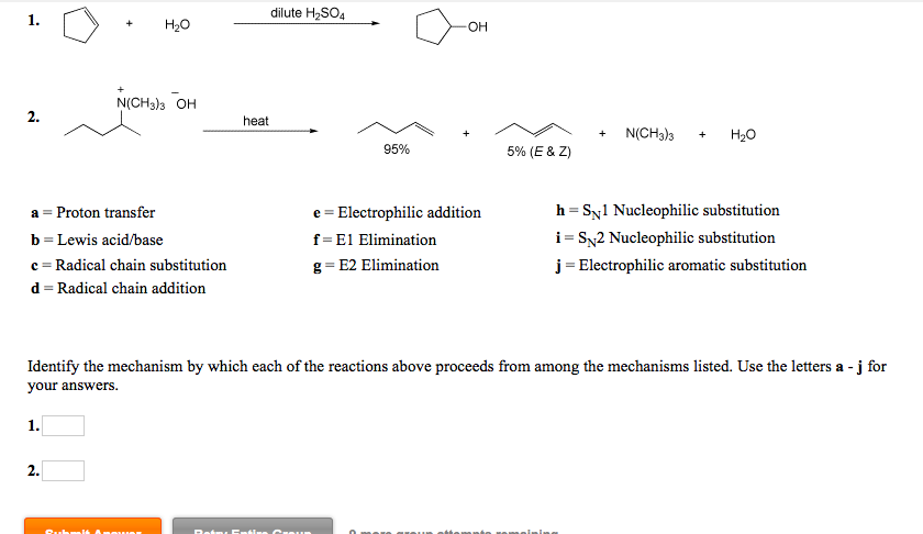 Solved Identify the mechanism by which each of the reactions | Chegg.com