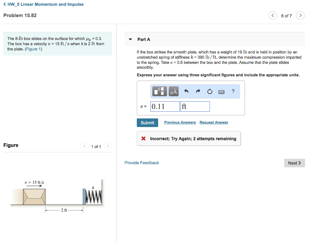 Solved khw 5 linear momentum and impulse problem 15 82 6 of chegg